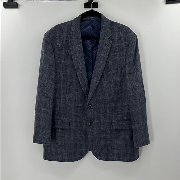 Joseph Abboud Indigo Blue Two Button Wool Linen Blazer - Blue - 46R - Picture 1 of 10